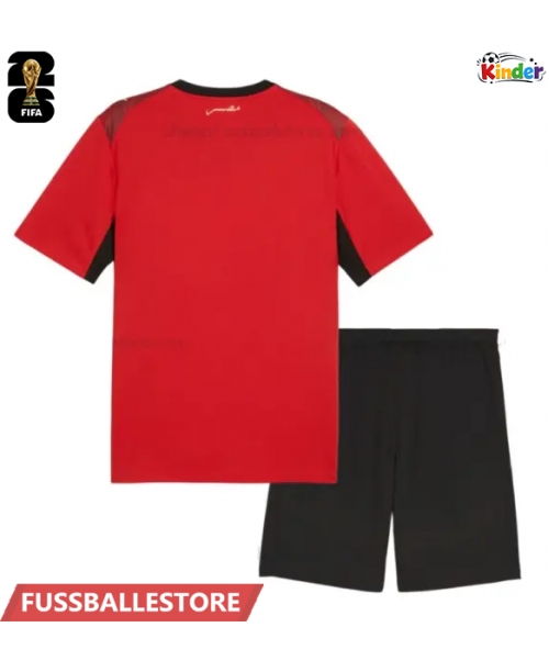 Günstige Ägypten Heimtrikotsatz Kinder WM 2026 Kurzarm (+ Kurze Hosen)